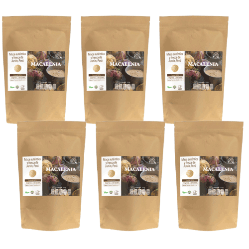 Cinco bolsas de Maca Organica MACALENIA (100g c/u) + Una bolsa Gratis