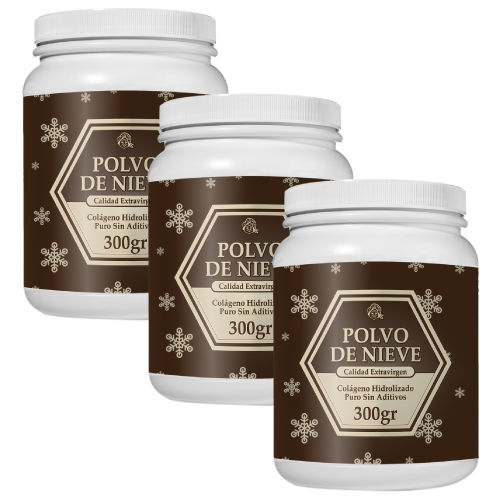 Tres botes de Colageno Polvo de Nieve (300g  c/u) con 45% de descuento